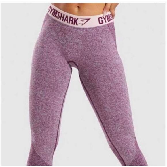 Gymshark Seamless Leggings Burgundy Pink Logo Waistband | Possibly Size S - Picture 2 of 6